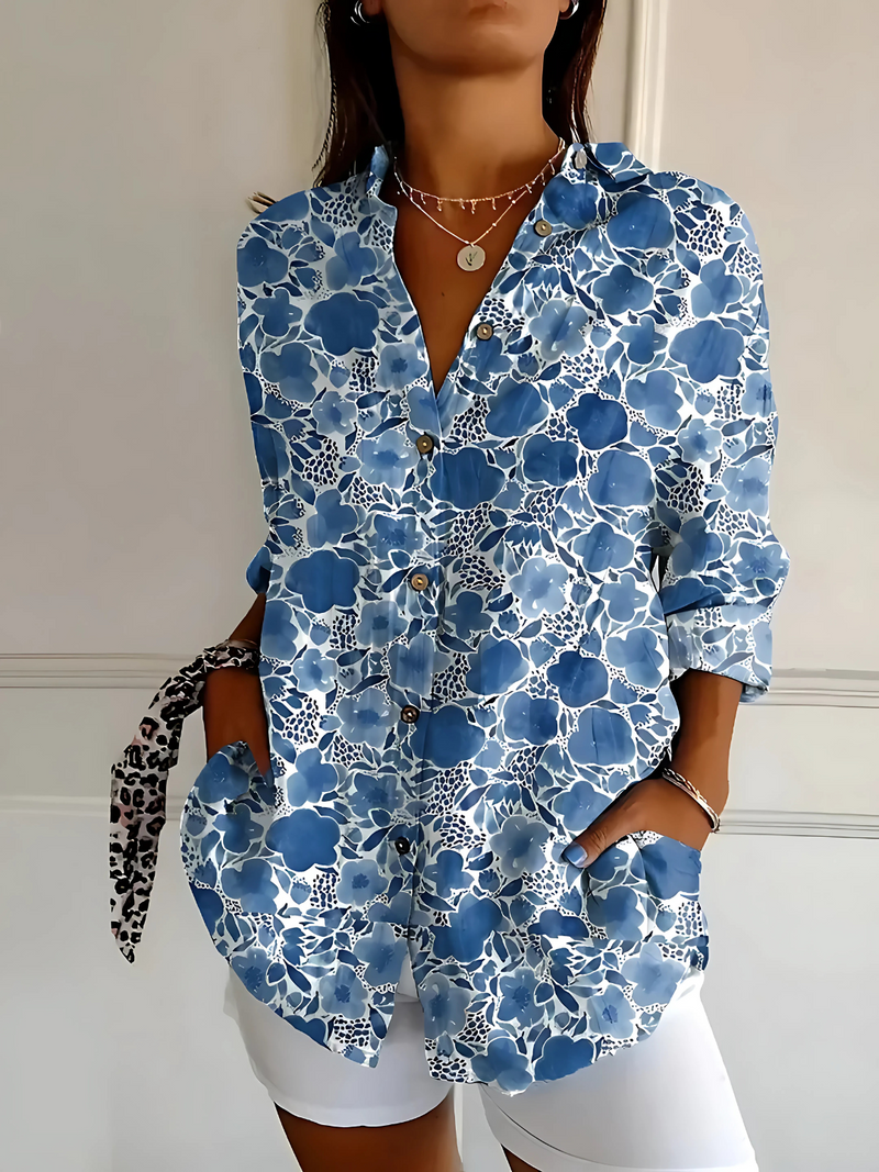 Viviana | Blusa a onde floreali