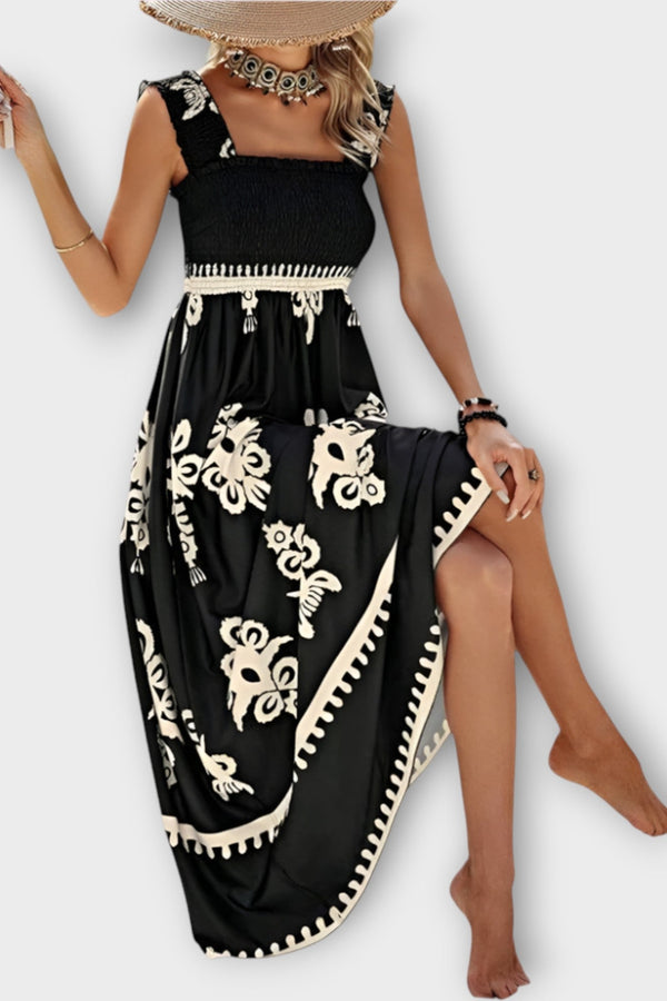 Stylish Beach Dress with Square Neckline