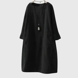 Grace | Abito midi in velluto a coste rilassato