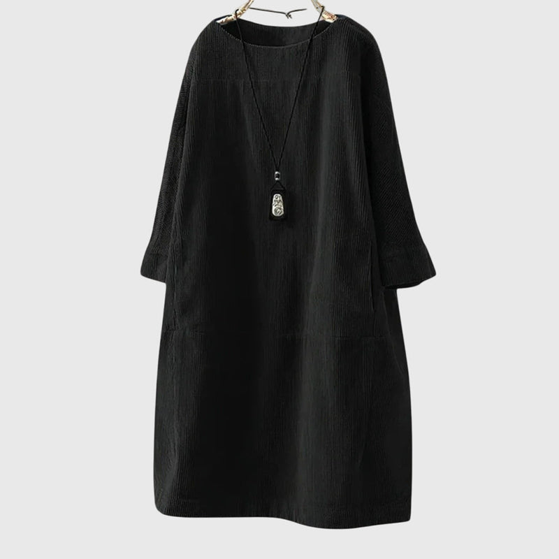 Grace | Abito midi in velluto a coste rilassato
