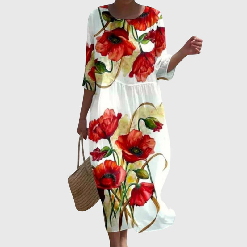 Hayley™ | Elegante abito lungo floreale