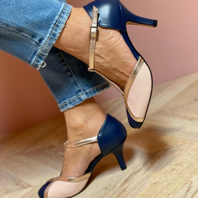 Laya™ | Tacones con tira en T, punta redonda, coloridos y cómodos