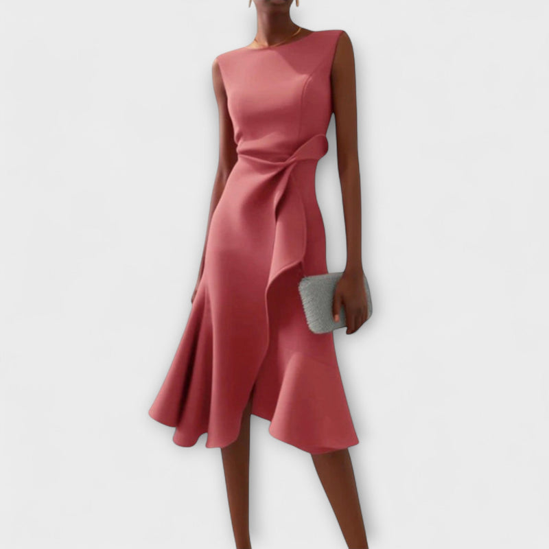 Juliette – Abito midi asimmetrico drappeggiato