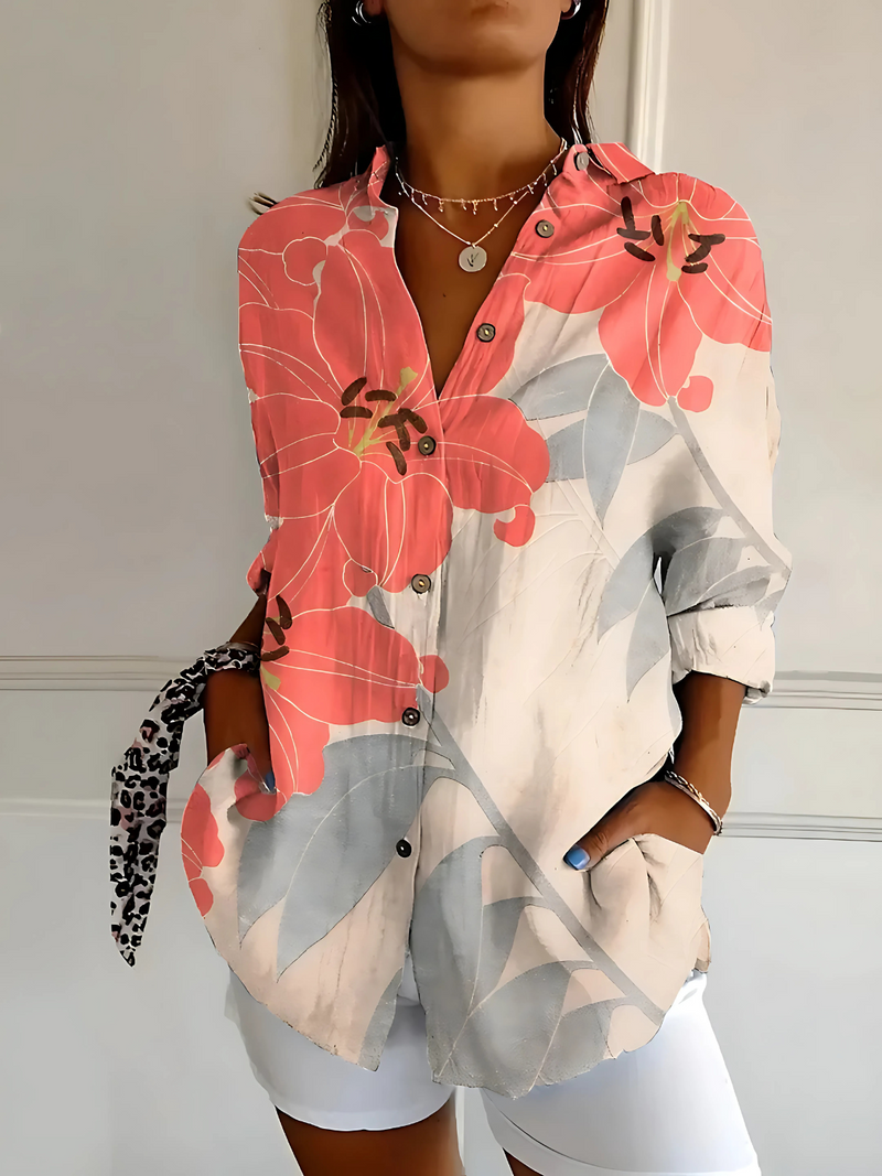 Viviana | Blusa a onde floreali