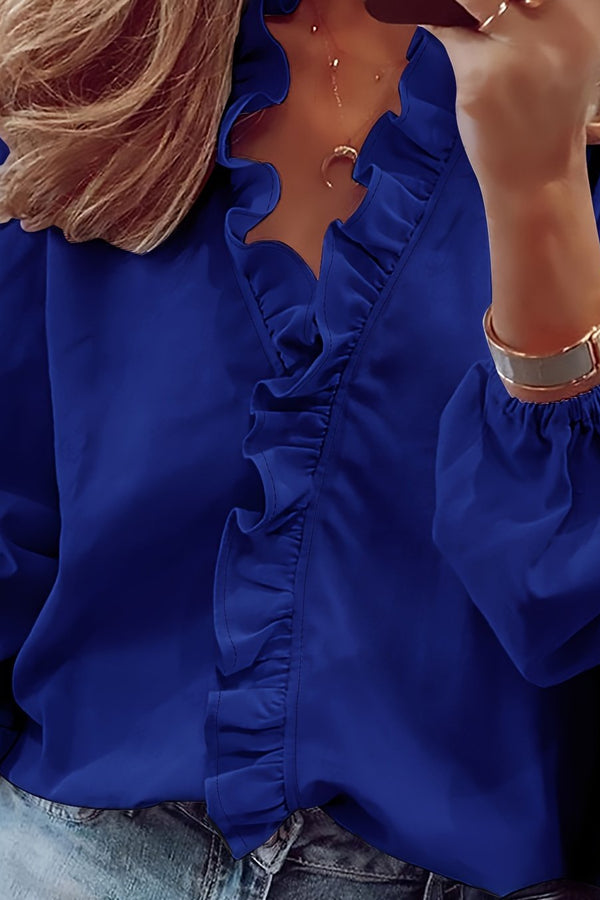 Cordelia | Ruffled V-Neck Blouse