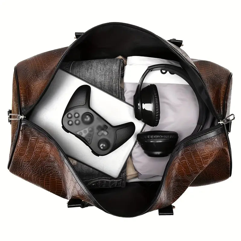 Lucas™ - Borsa da viaggio con motivo coccodrillo vintage