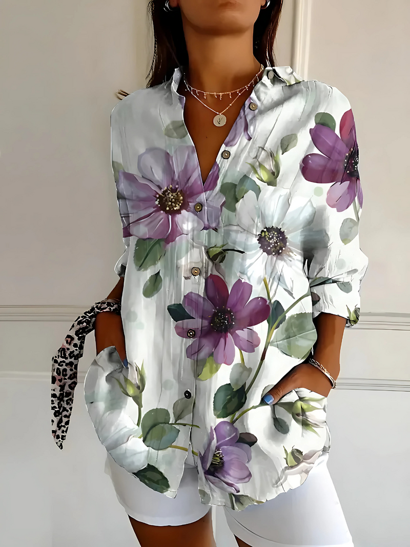 Viviana | Blusa a onde floreali