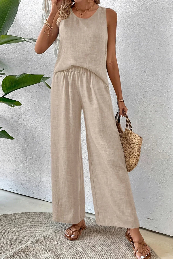 ELOWEN – COPPIA CANOTTA E PANTALONI CHIC PER TUTTO IL GIORNO 