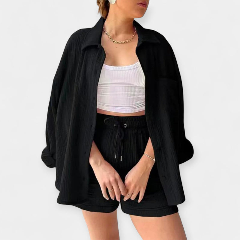 Completo estivo bicolore composto da top e pantaloncini