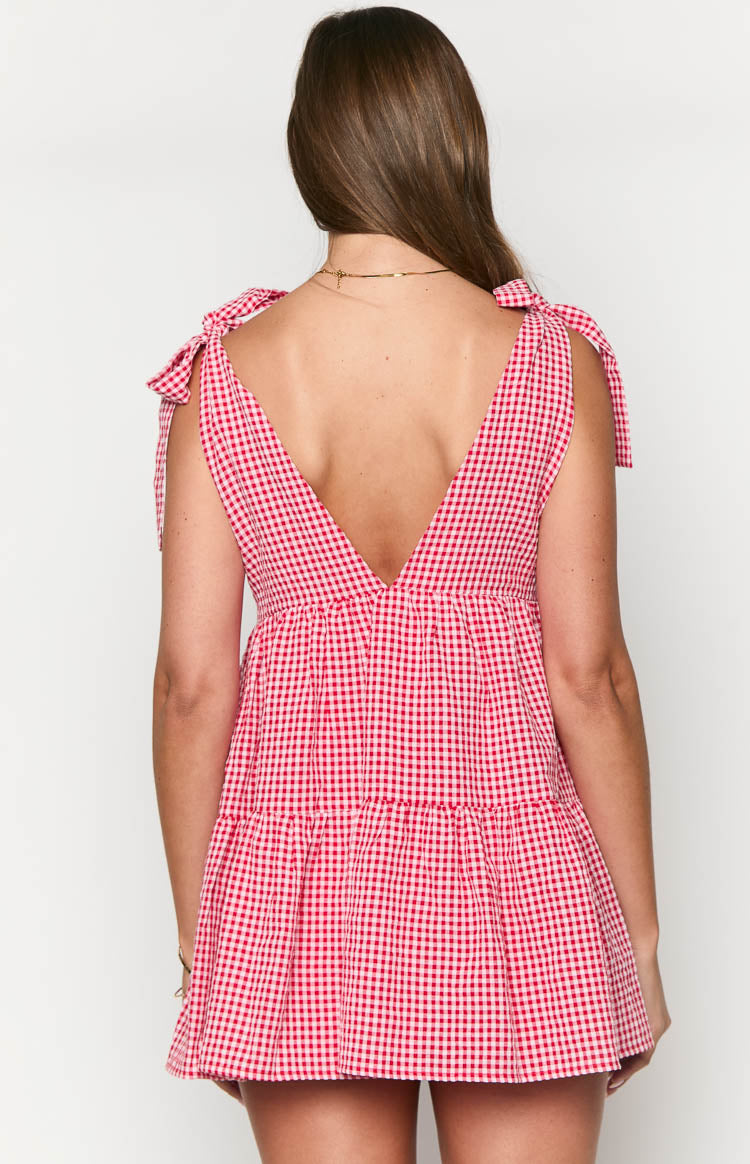 Angel Girl Red Check Mini Dress
