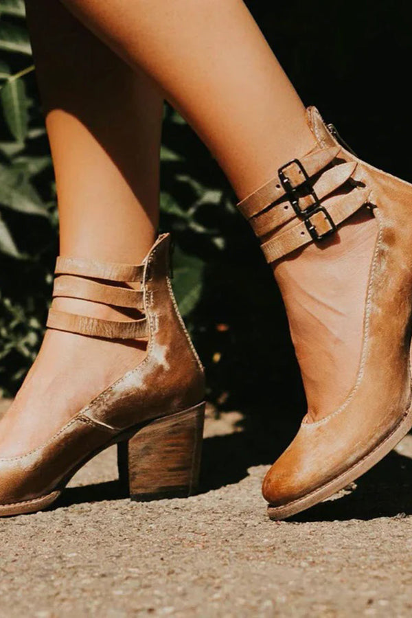 Ever - Women’s Round Toe Chunky Heels