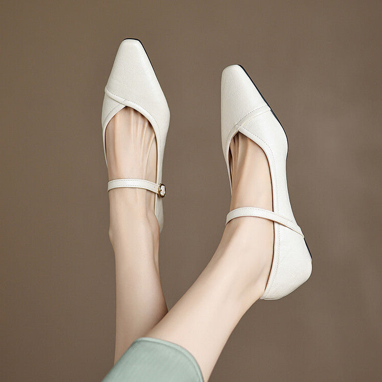 AVERY – POINTED TOE MARY JANE FLATS