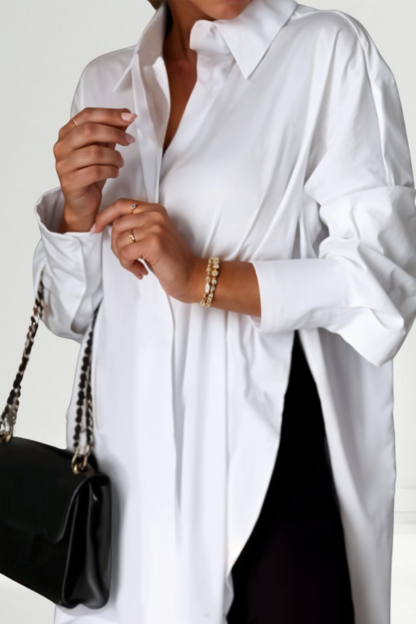 Lucrece | Oversized Lapel Button Shirt