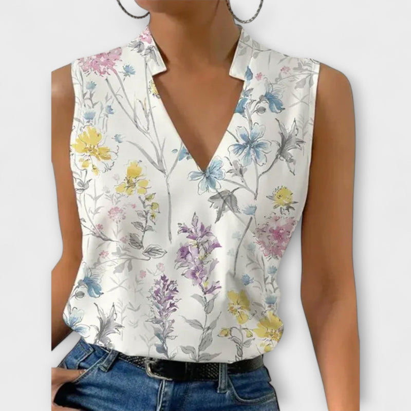 Loretta | Top sofisticado con cuello en V