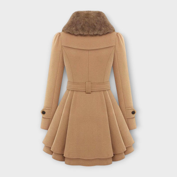 Emma - Cappotto elegante con collo in pelliccia sintetica