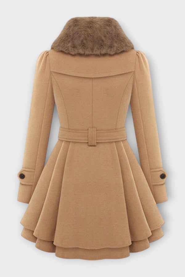 Emma - Elegant Coat with Faux Fur Collar
