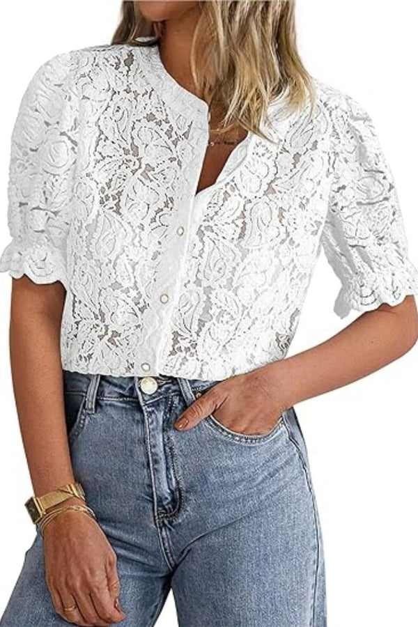 Iris - Chic Long Sleeve Button Down Blouse