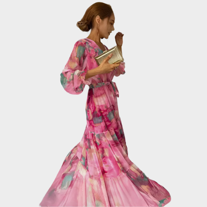 Abito midi con fiori