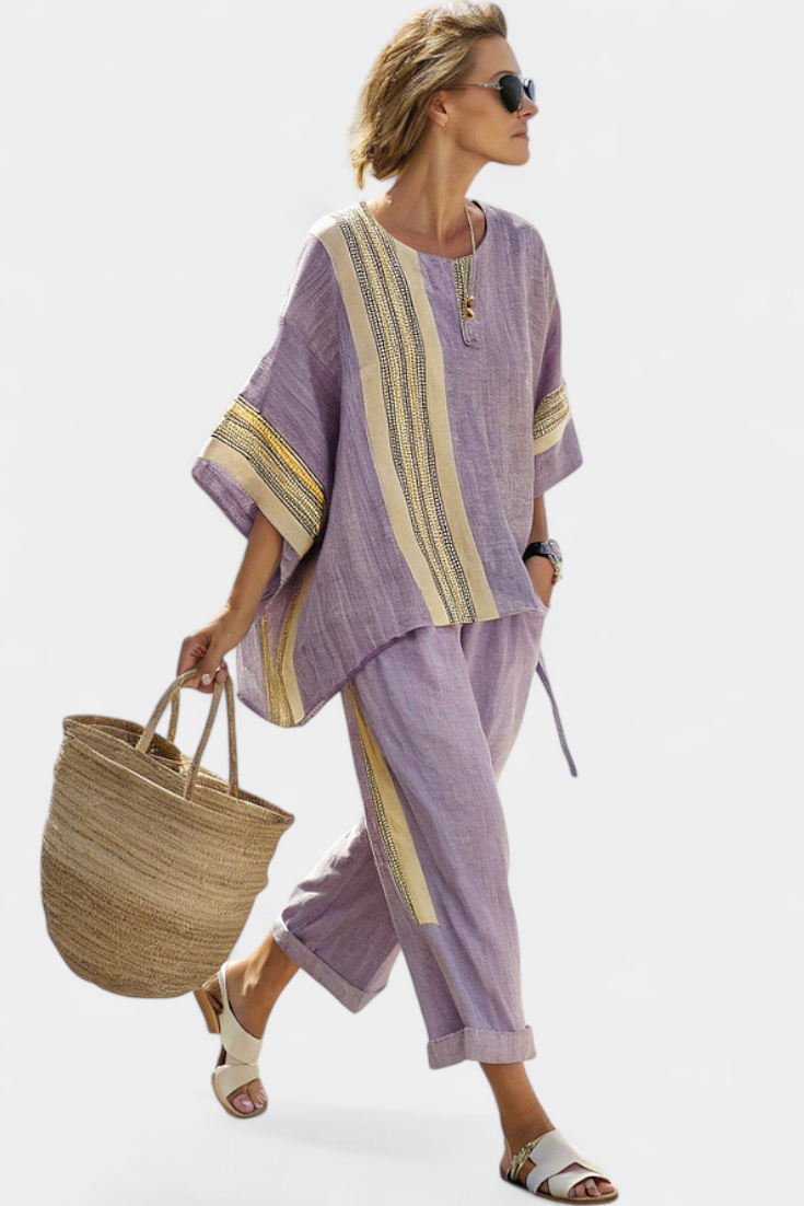 Anzaleira | Elegante completo a righe
