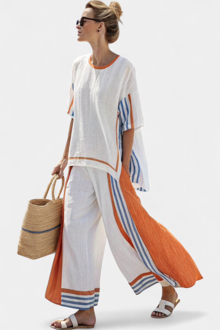 Anzaleira | Elegante completo a righe