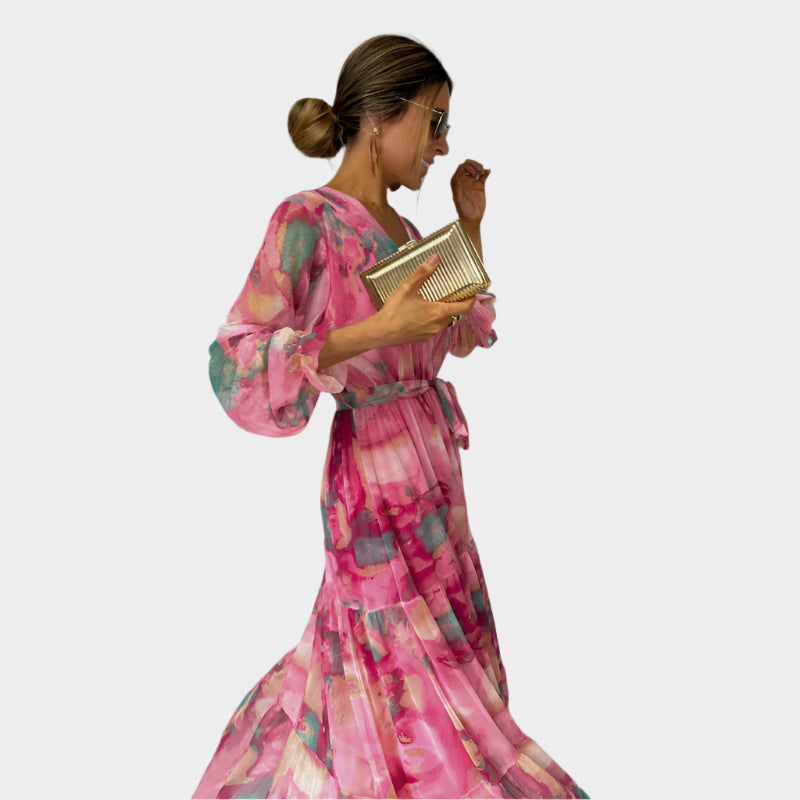 Abito midi con fiori