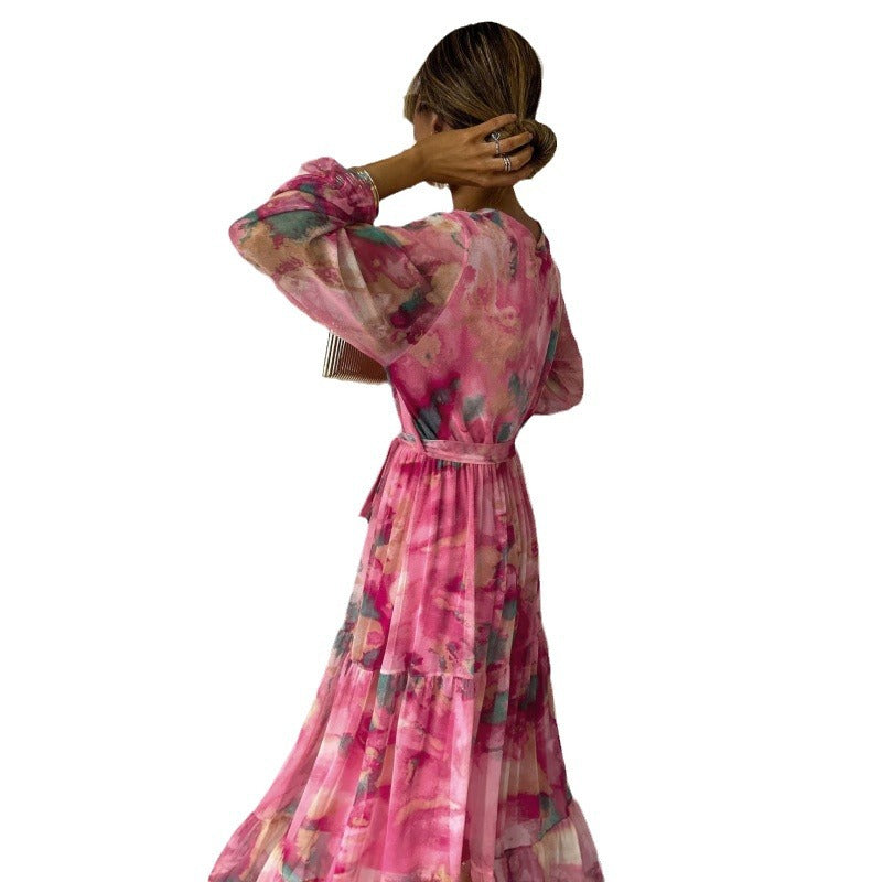 Abito midi con fiori