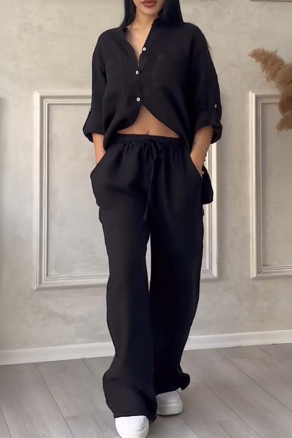 Fara | Completo di lusso in cotone e lino – Camicia e pantaloni