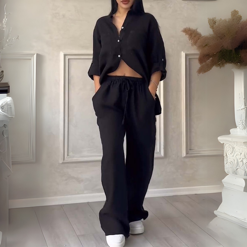 Fara | Completo di lusso in cotone e lino – Camicia e pantaloni
