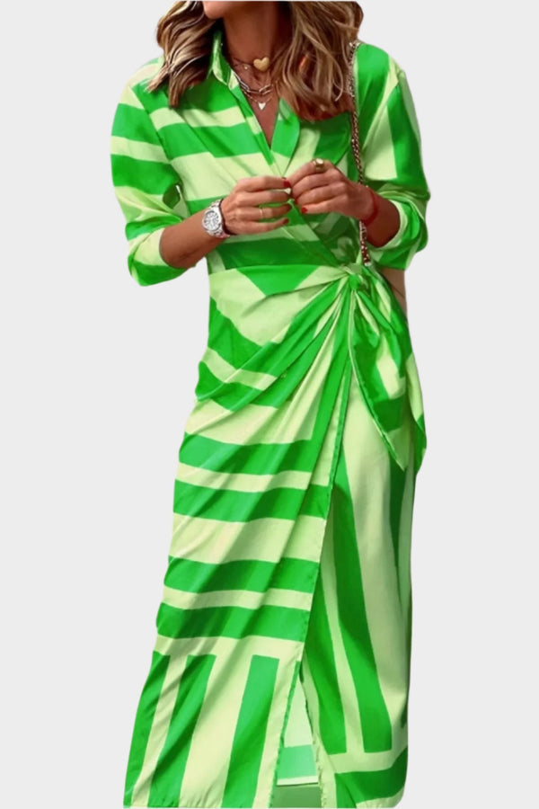 Printed Dress with Adjustable Waist