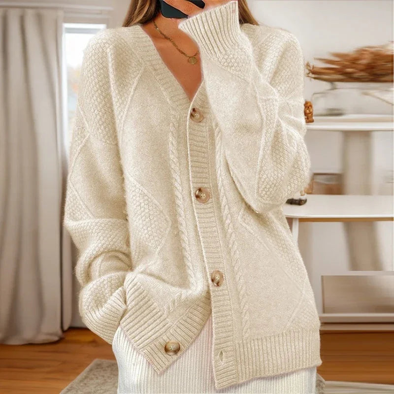 SOFIA – COZY KNIT BUTTON CARDIGAN