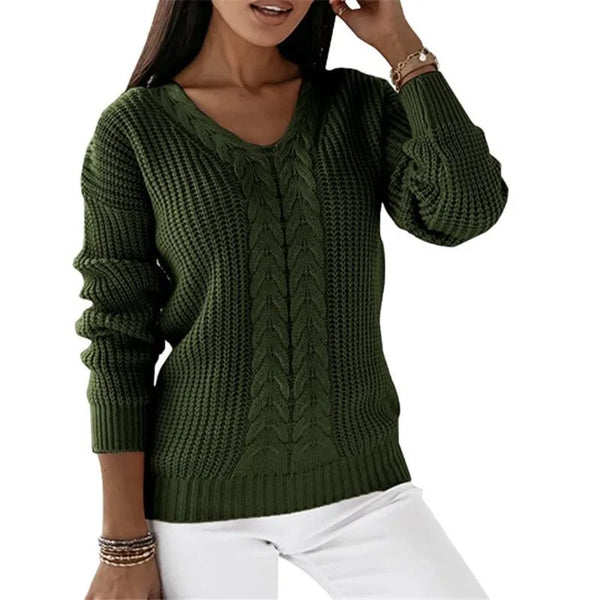 Selene® | Vintage knitted V-neck sweater