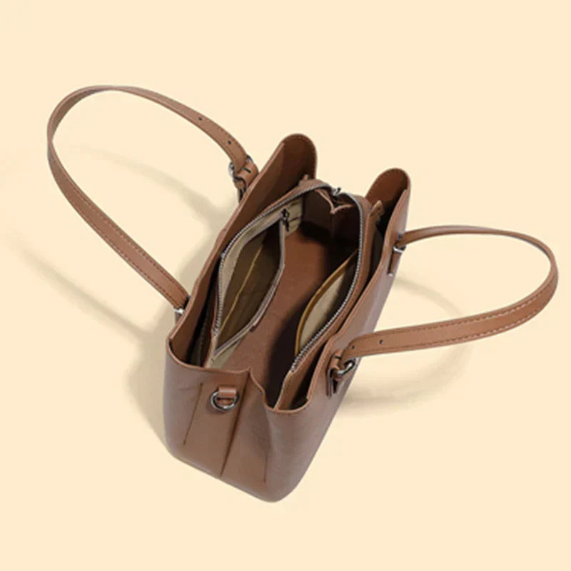 Aria™ - Borsa a tracolla in vera pelle di mucca a 3 strati