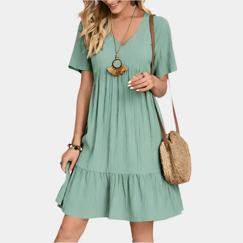 Elegante minivestido con rayas