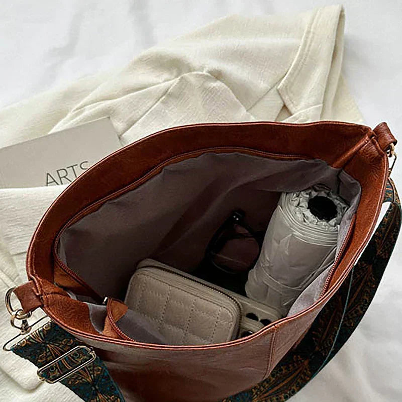 Alora - Borsa a tracolla vintage in pelle PU