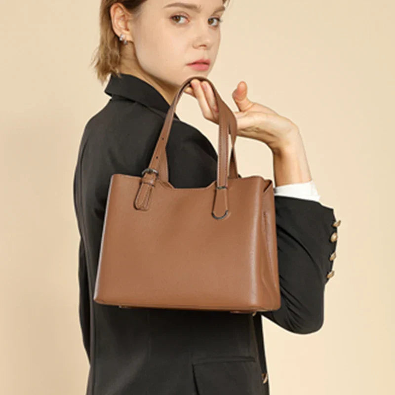 Aria™ - Borsa a tracolla in vera pelle di mucca a 3 strati