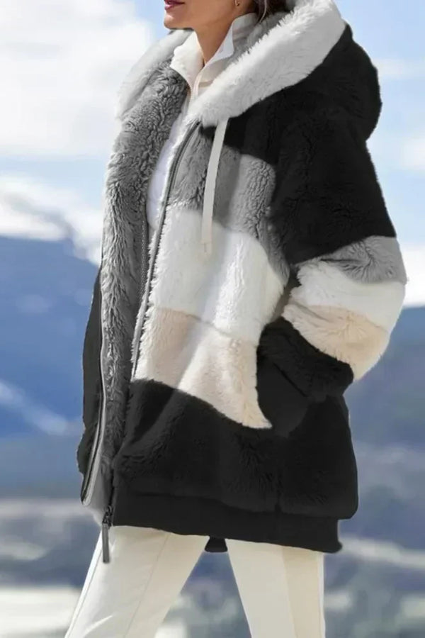 PlaidFusion™ - Women's Hooded Cashmere Coat