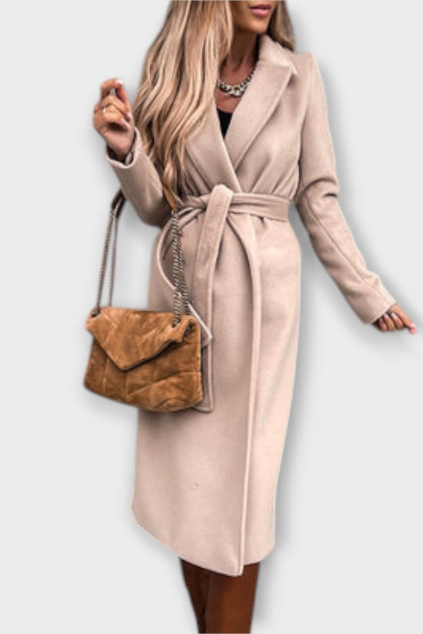 Eliza - Stylish Long Coat with Ties