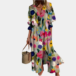 Vestido bohemio aireado con mangas abullonadas