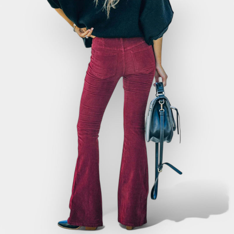 Pantaloni a vita alta con gambe larghe