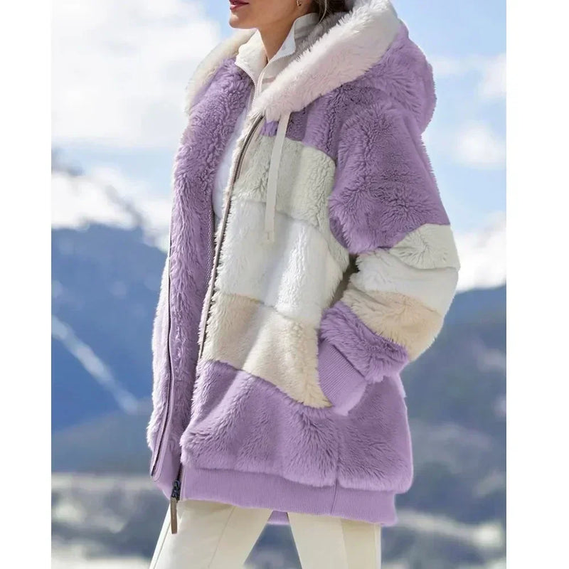 PlaidFusion™ - Women's Hooded Cashmere Coat