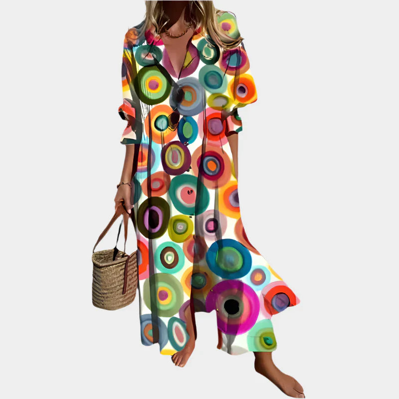 Vestido bohemio aireado con mangas abullonadas