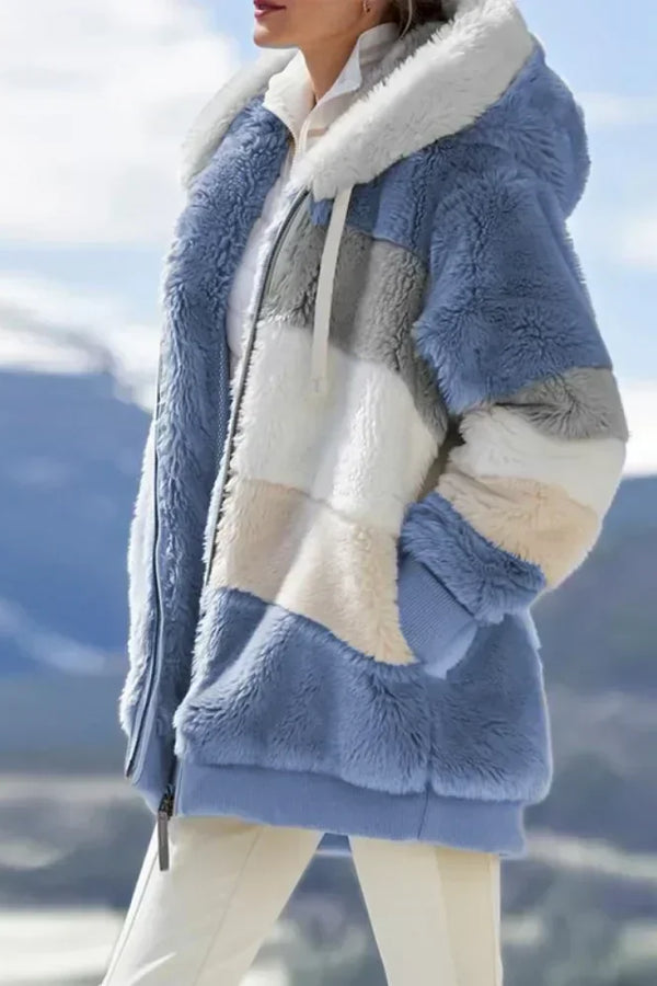 PlaidFusion™ - Women's Hooded Cashmere Coat