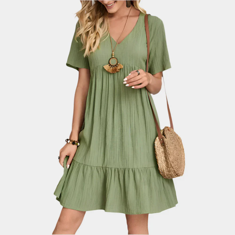 Elegante minivestido con rayas