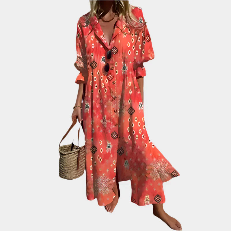 Vestido bohemio aireado con mangas abullonadas