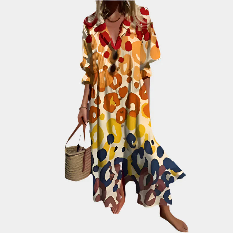 Vestido bohemio aireado con mangas abullonadas