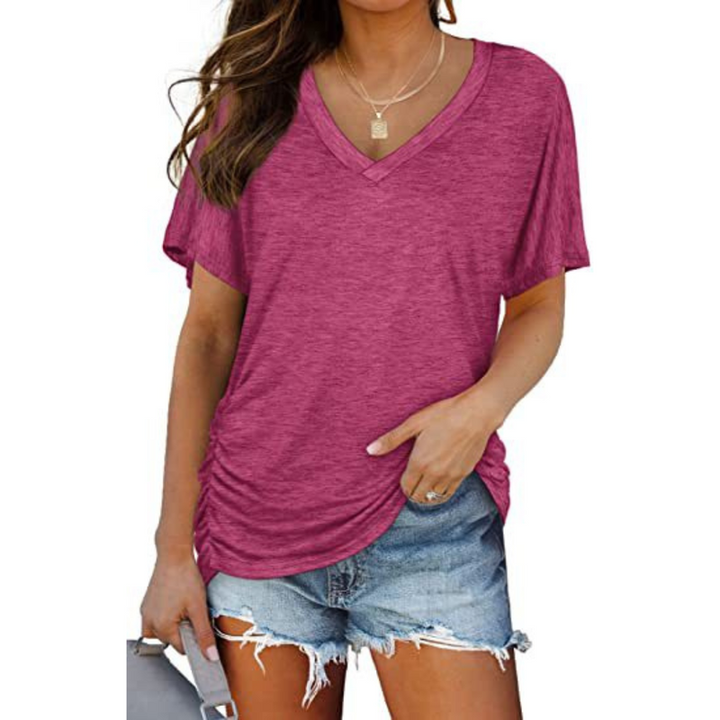Carly | Camicia classica ampia con scollo a V 