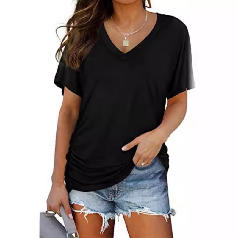 Carly | Camicia classica ampia con scollo a V 