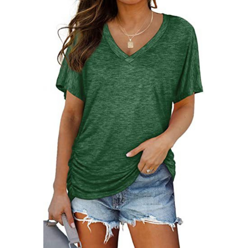 Carly | Camicia classica ampia con scollo a V 