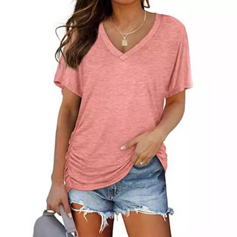Carly | Camicia classica ampia con scollo a V 