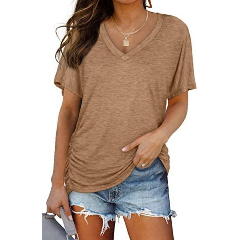 Carly | Camicia classica ampia con scollo a V 